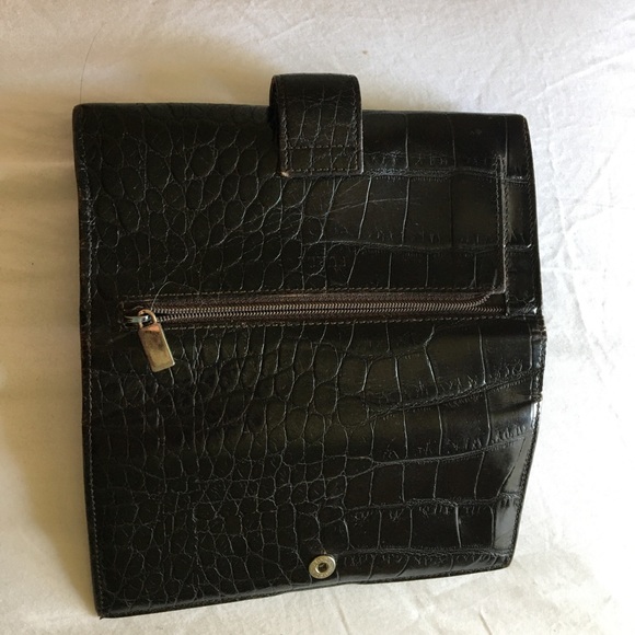 Brown Croc Embossed Furla Leather Wallet - Picture 4 of 7